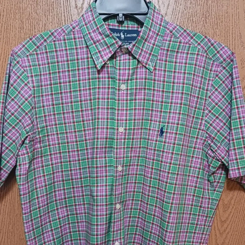 Polo (Ralph Lauren Shirt)-(Red/Green-Plaid)-(Size M)-(Pre-owned)-$30.00 - Picture 2 of 4